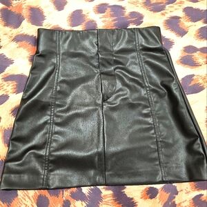 Zara Faux Leather Black Mini Skirt Size Small
